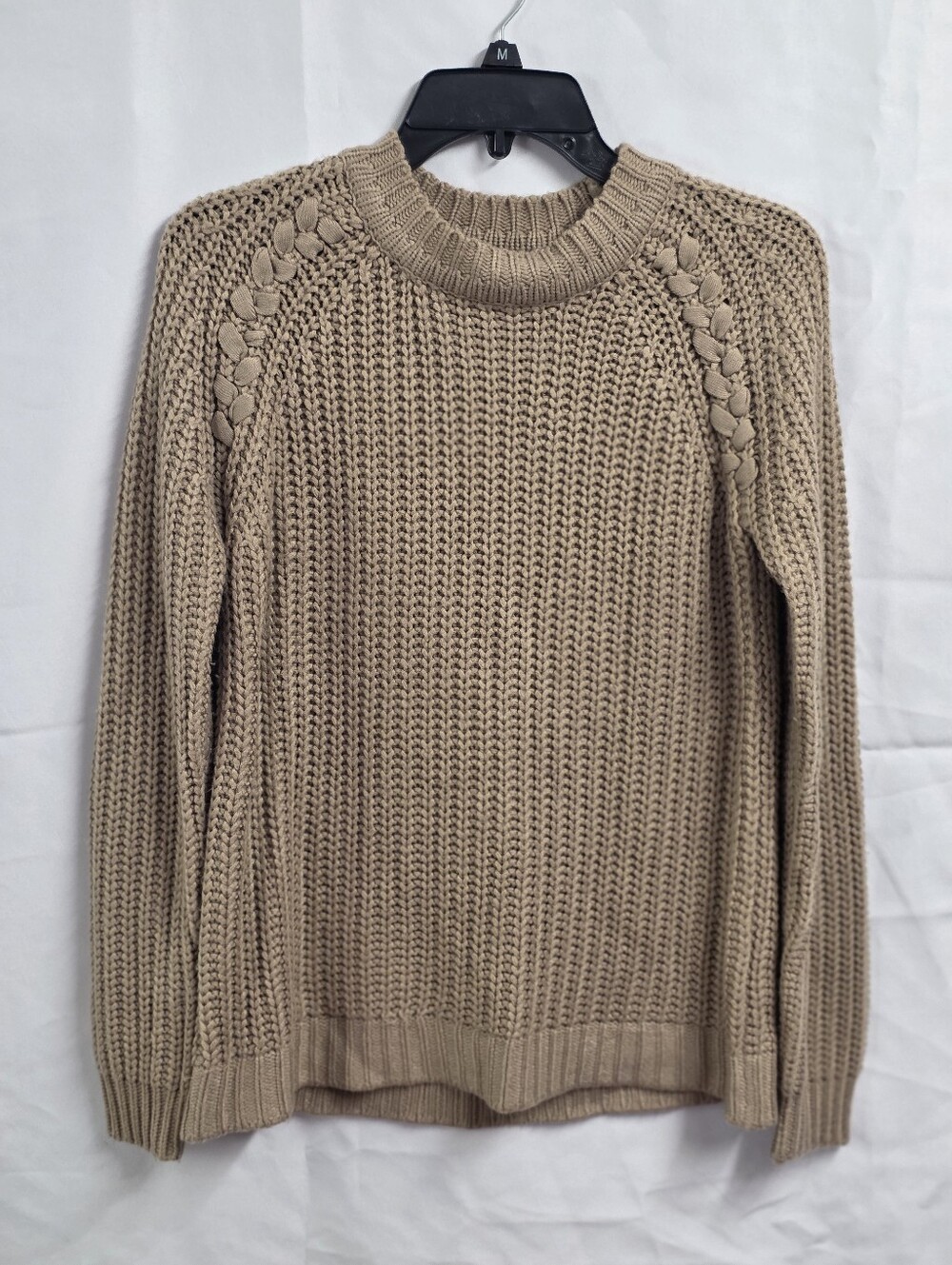 BB Dakota Chunky Knit Crewneck Sweater — Tan